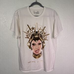 Beyonce Cowboy Carter Shirt Womens Large Golden Crown Graphic Tee Tour Merch